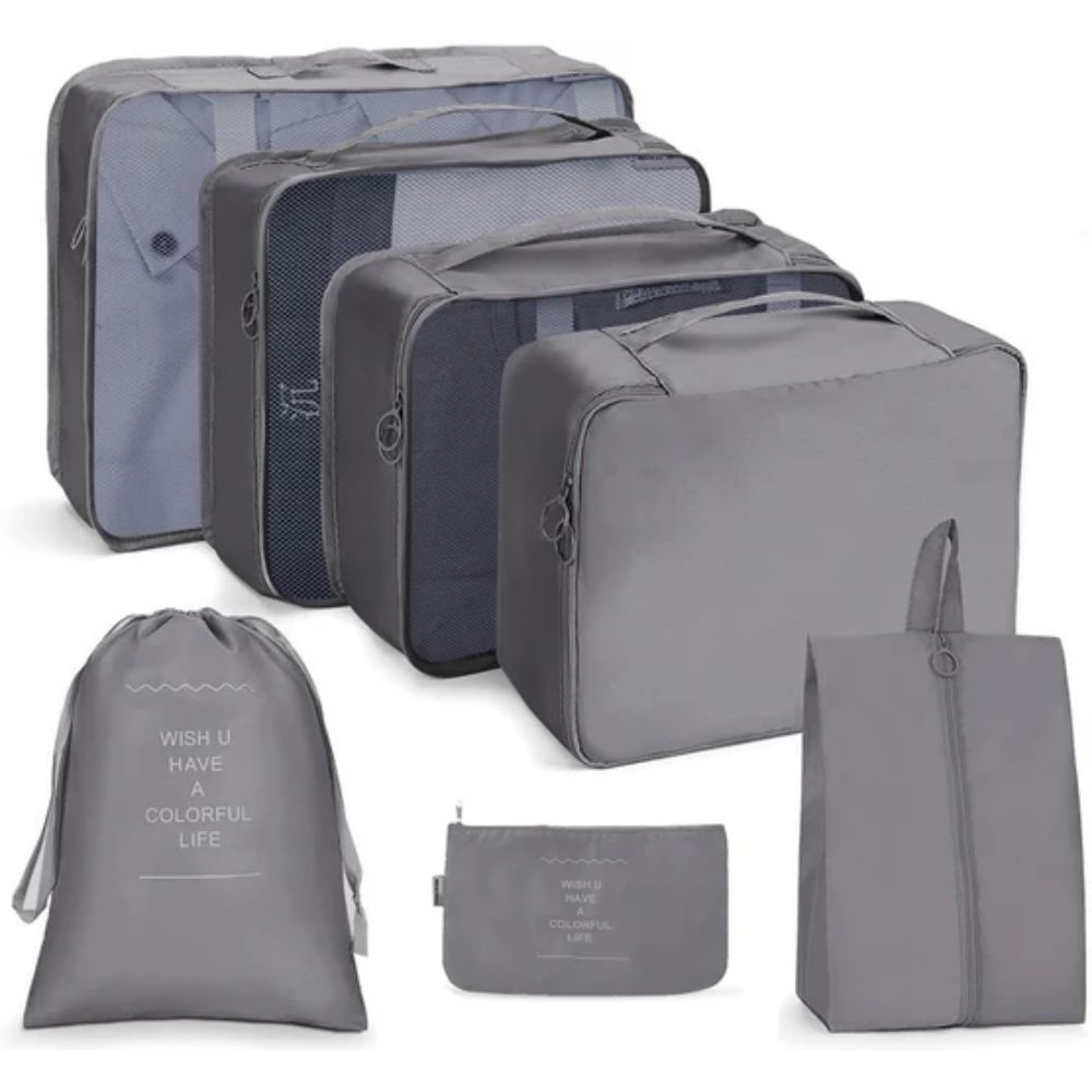 Organizadores de Maleta 7 Pcs Gris Organizadores de Maleta 7 Pcs Gris