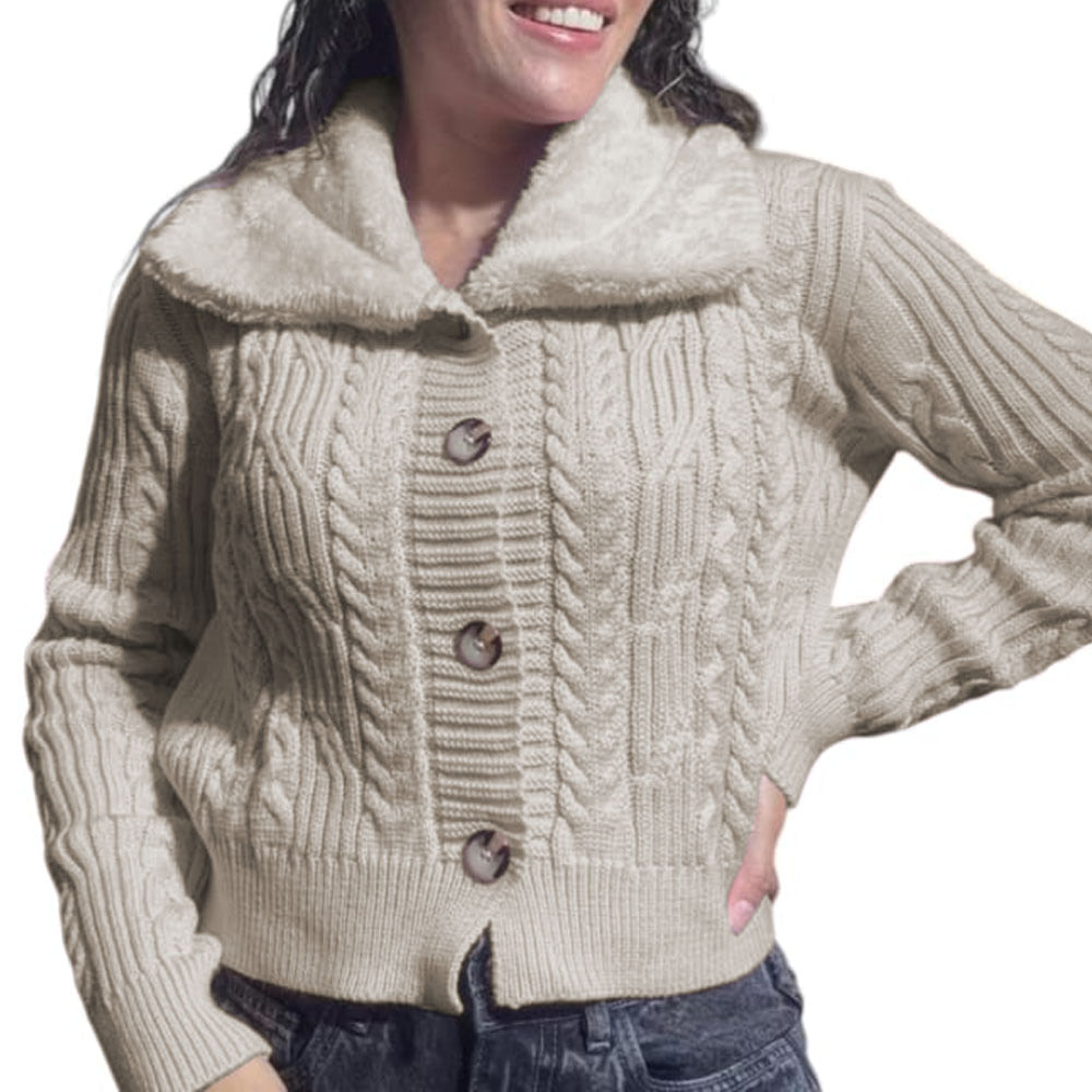 Chompa Mujer Hilo Camisero De Peluche 359G-25 Color Hueso Talla M Chompa Mujer Hilo Camisero De Peluche 359G-25 Color Hueso Talla M