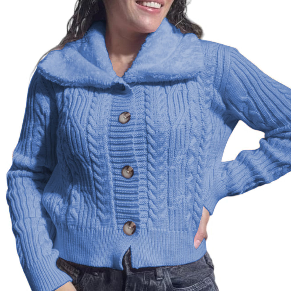 Chompa Mujer Hilo Camisero De Peluche 359G-25 Color Celeste Talla S Chompa Mujer Hilo Camisero De Peluche 359G-25 Color Celeste Talla S