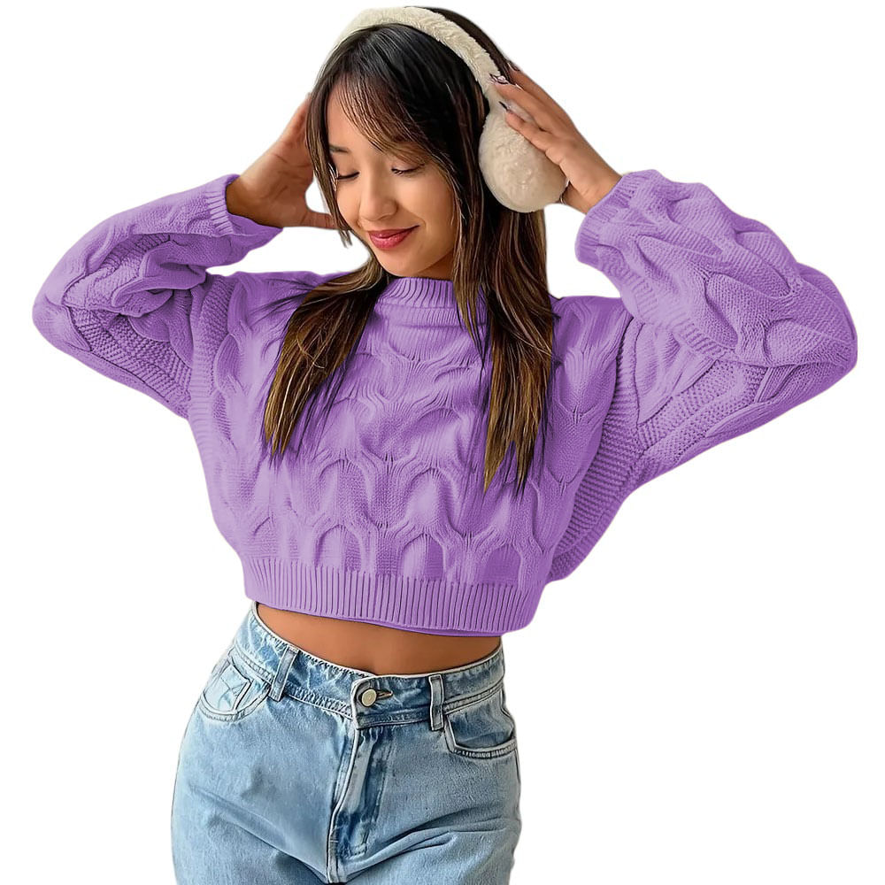 Chompa Mujer Hilo Clasico 359G-23 Color Lila Talla M Chompa Mujer Hilo Clasico 359G-23 Color Lila Talla M