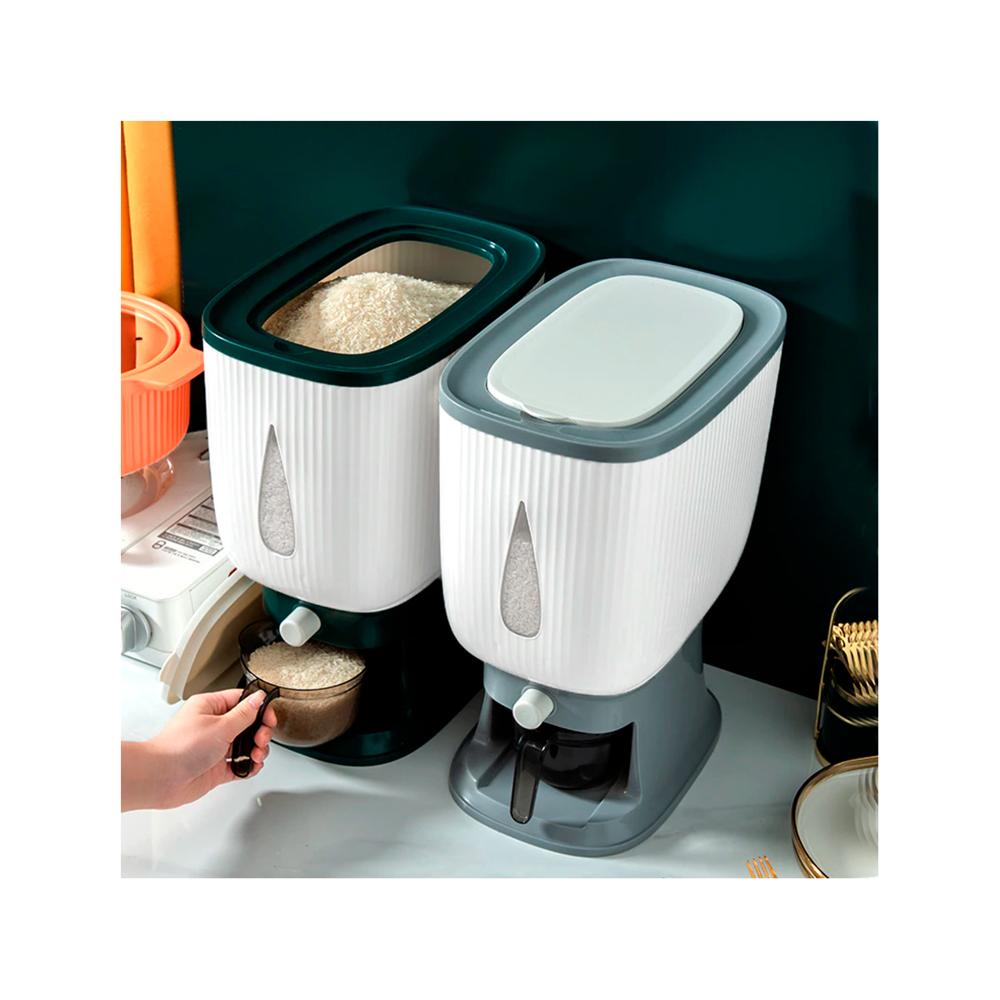 Dispensador de arroz cereal premium 10kg Gris