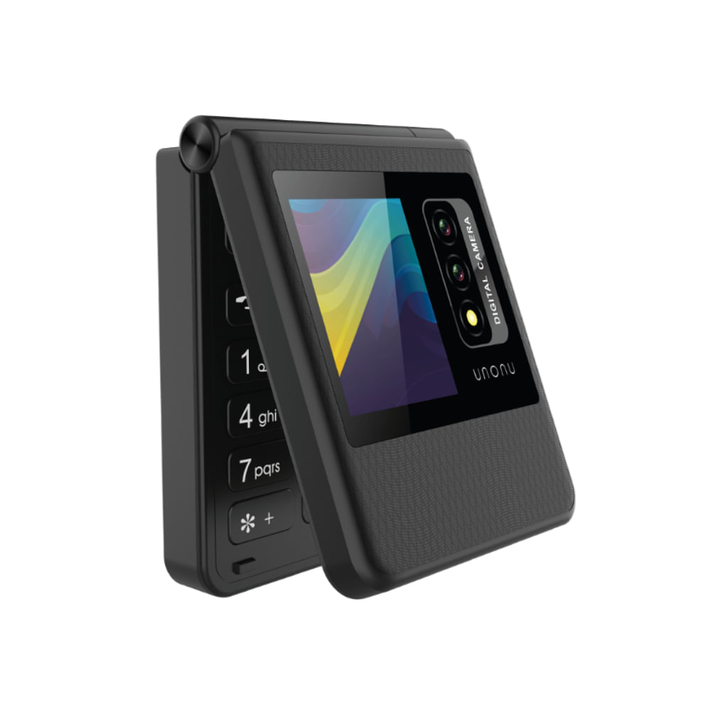 Celular Basico UNONU UF1 FLIP 2G Pantalla 2,8"", Bateria 1000 mAh, Radio FM Inalambrico