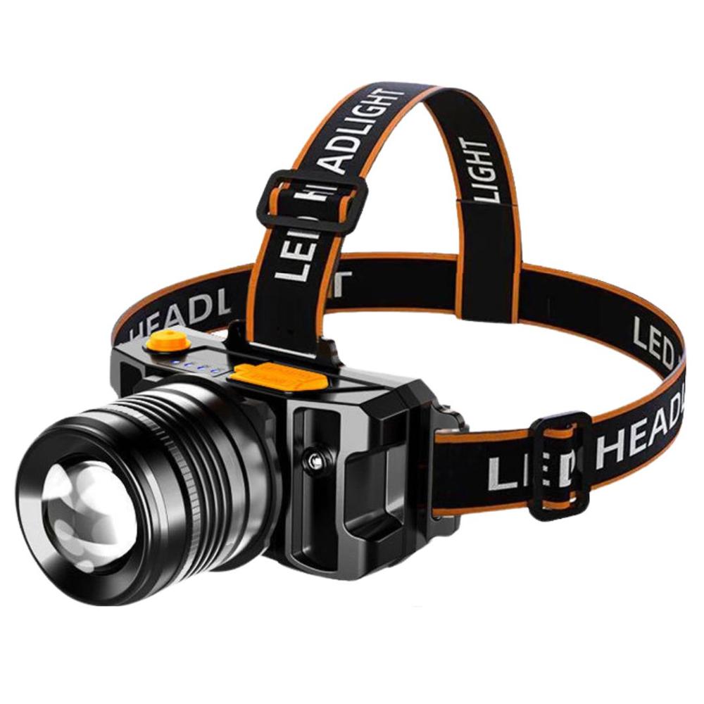 Linterna Frontal LED Recargable Sensor Zoom y 3 Modos de Luz L-T18A G