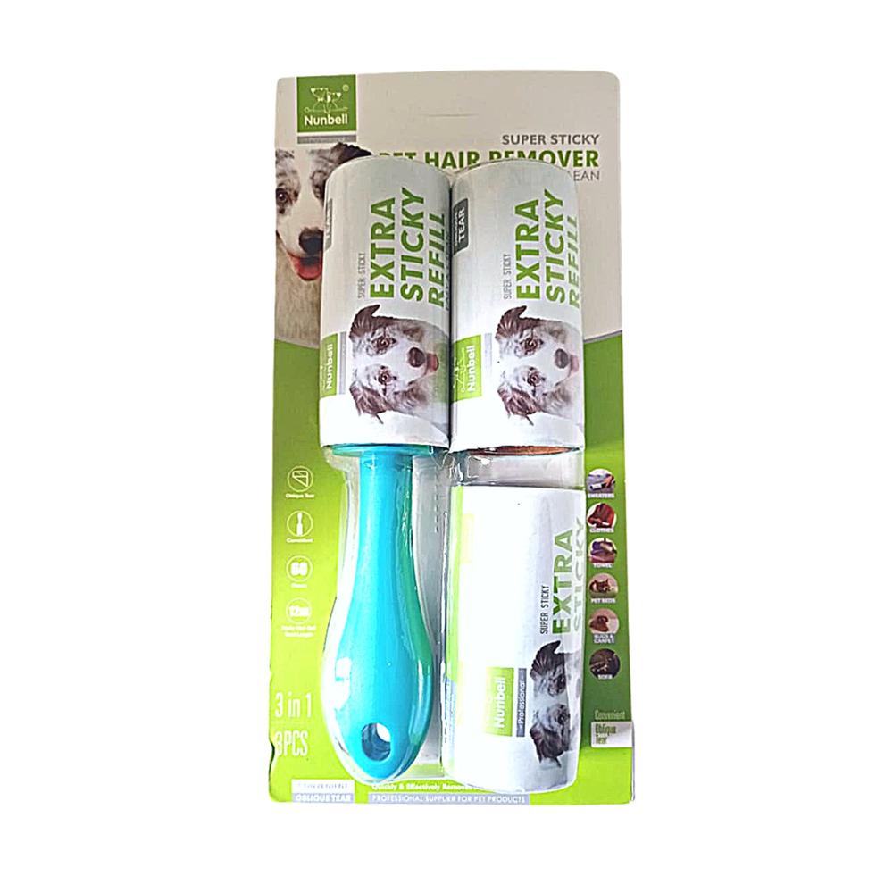 Cepillo-Quita Pelusa Mascotas Para Ropa + 2 Repuestos Turquesa