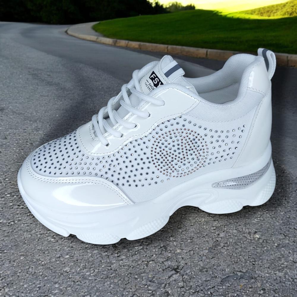 Zapatillas De Mujer Con Plataforma Alta 8cm Fyst Shoes V1559 Blanco Talla 34 Zapatillas De Mujer Con Plataforma Alta 8cm Fyst Shoes V1559 Blanco Talla 34
