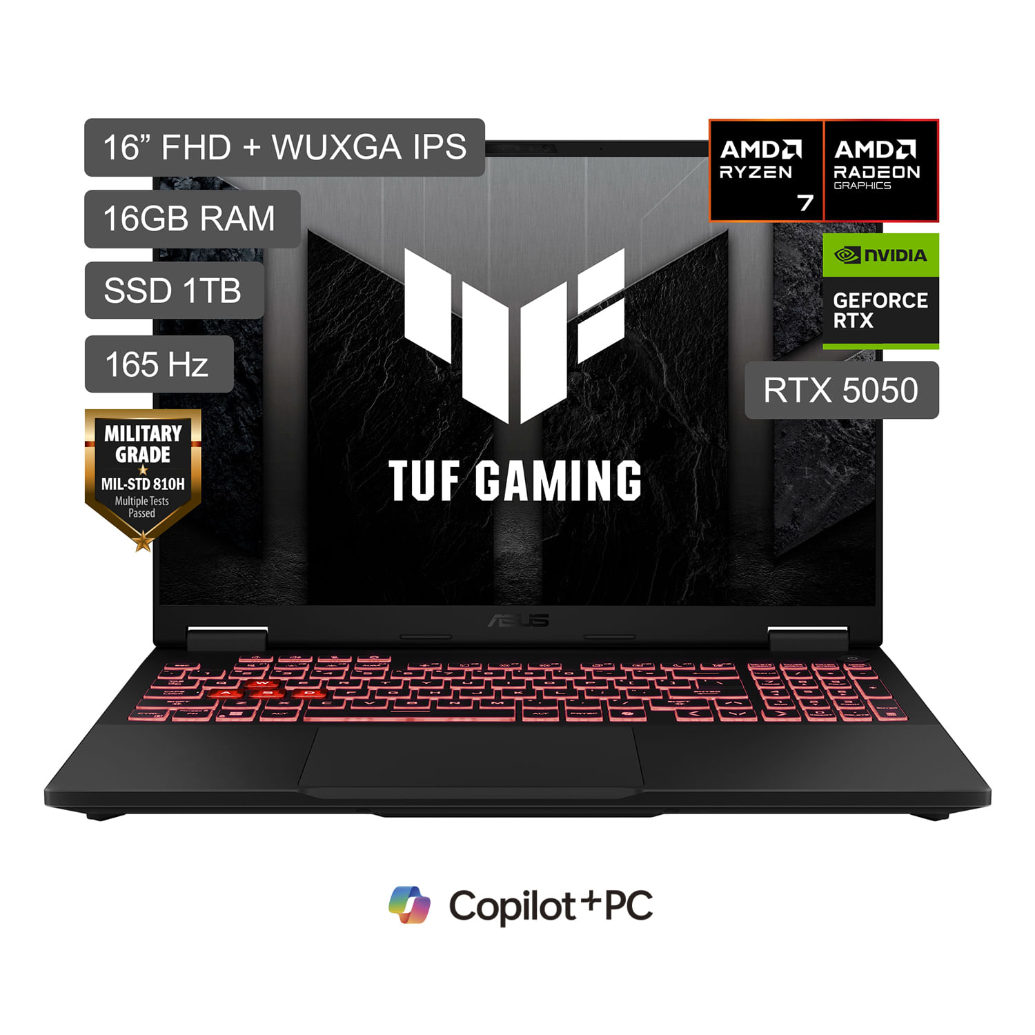 Laptop ASUS TUF Gaming A16 AMD Ryzen 7 260 16"" 1TB SSD 16GB RAM RTX 5050 (Max 115W TGP)