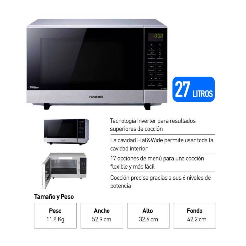 Horno microondas Panasonic Nn-S564mrpm 27lt