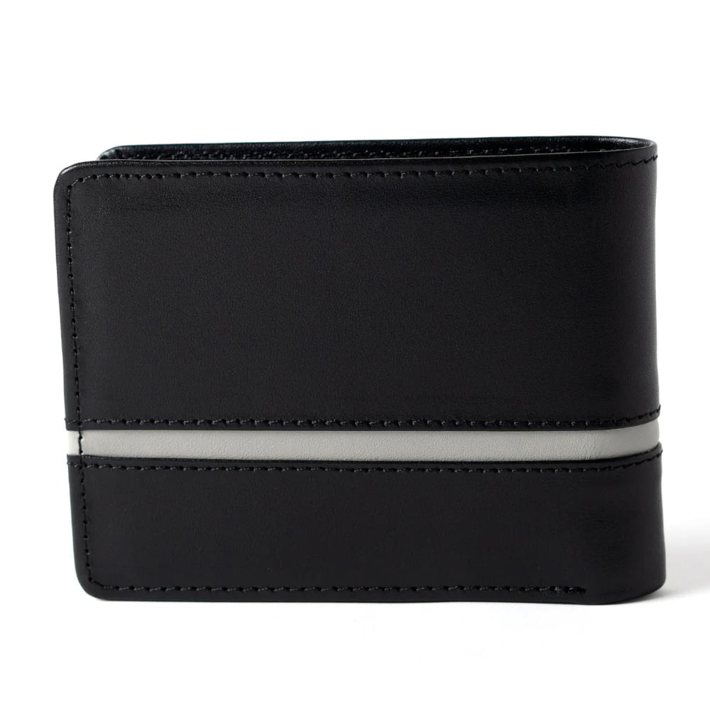 Billetera De Cuero Vacuno Classic AR15 Negro Con Gris