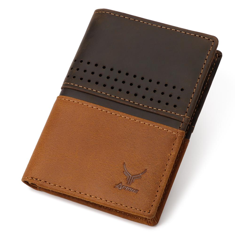 Billetera De Cuero Vacuno AR02 Café Con Camel