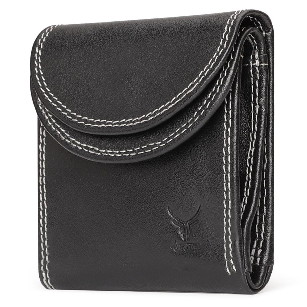 Monedero y Billetera De Cuero Vacuno AR07 Negro