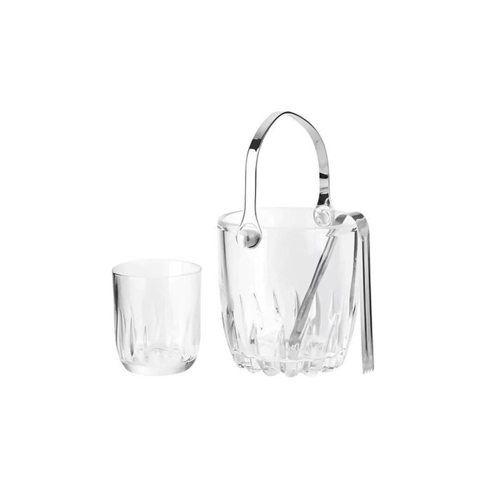 Set Hielera de Vidrio mas 4 Vasos Elegantes
