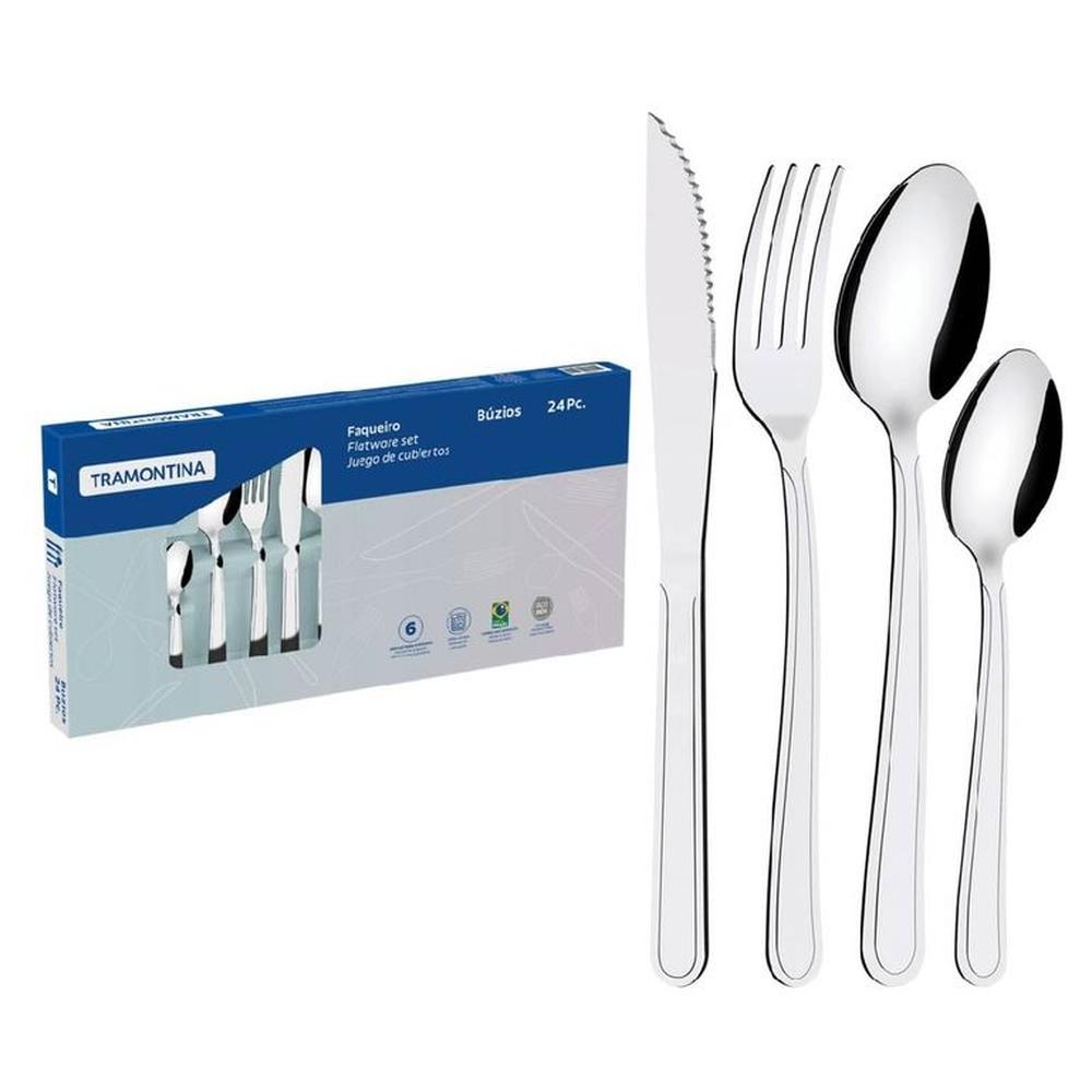 SET Cubiertos TRAMONTINA x24 PZ ACEINOX