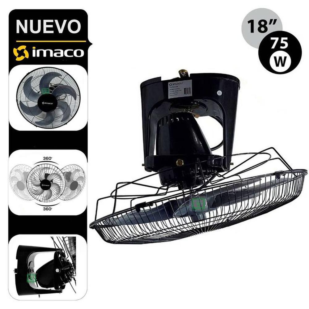 Ventilador de techo Imaco OCF7919 Orbital 75 Watts Negro