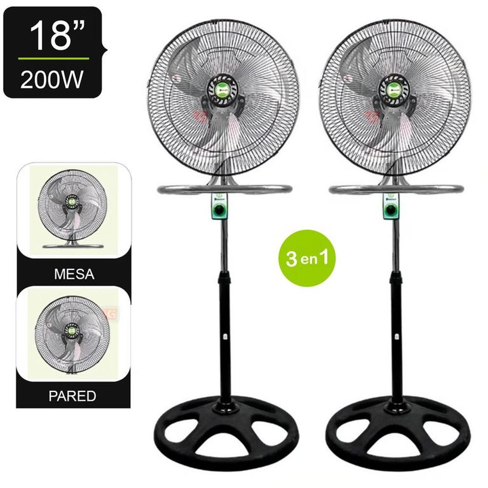 Combo Ventilador Pedestal De 18? 200 W BK-8218VI Silver