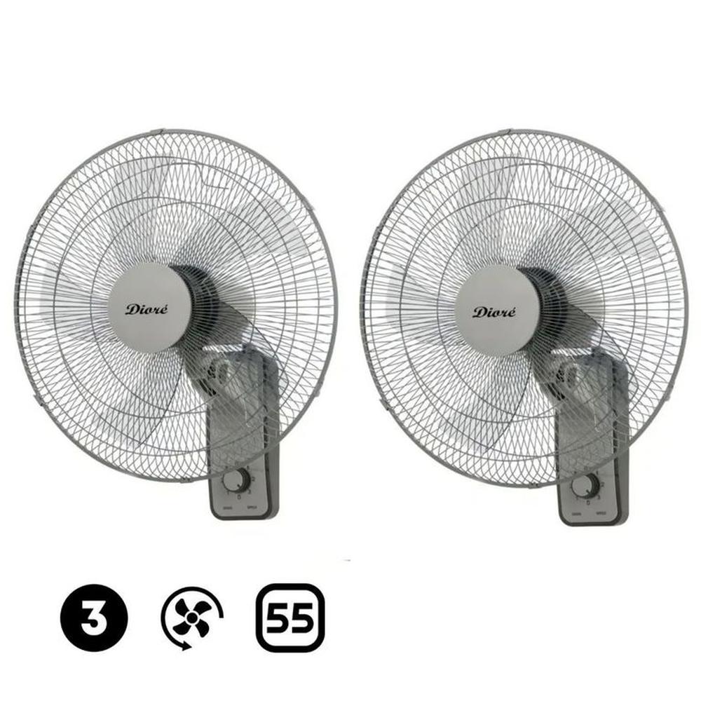 02Ventiladores de pared Dioré MWF-1605 3 velocidades 5 aspas 55 Watts