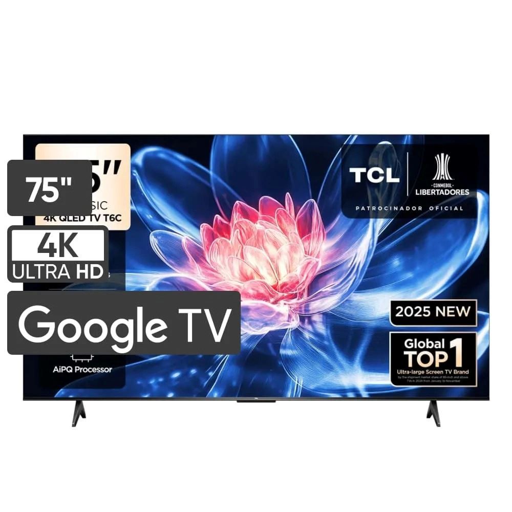 Televisor TCL QLED 75"" UHD 4K Smart TV 75T6C Modelo 2025