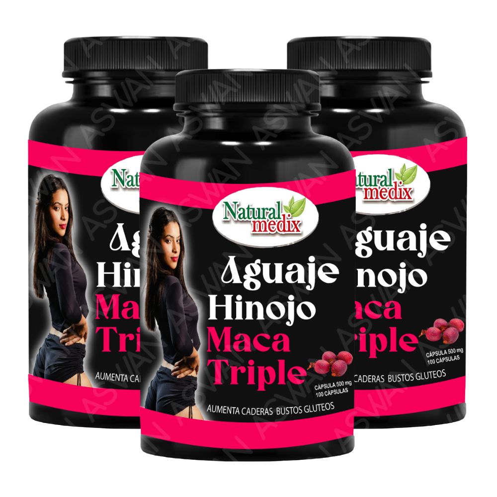 Pack De 3 Aguaje Hinojo + Maca Triple 100 Capsulas - Natural Medix