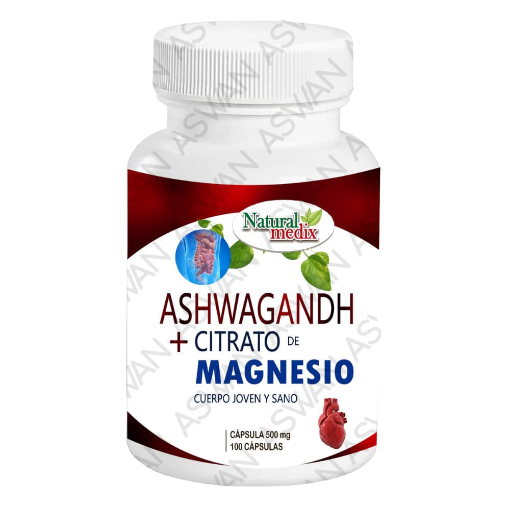 Ashwagandh + Citrato De Magnesio 100 Capsulas - Natural Medix