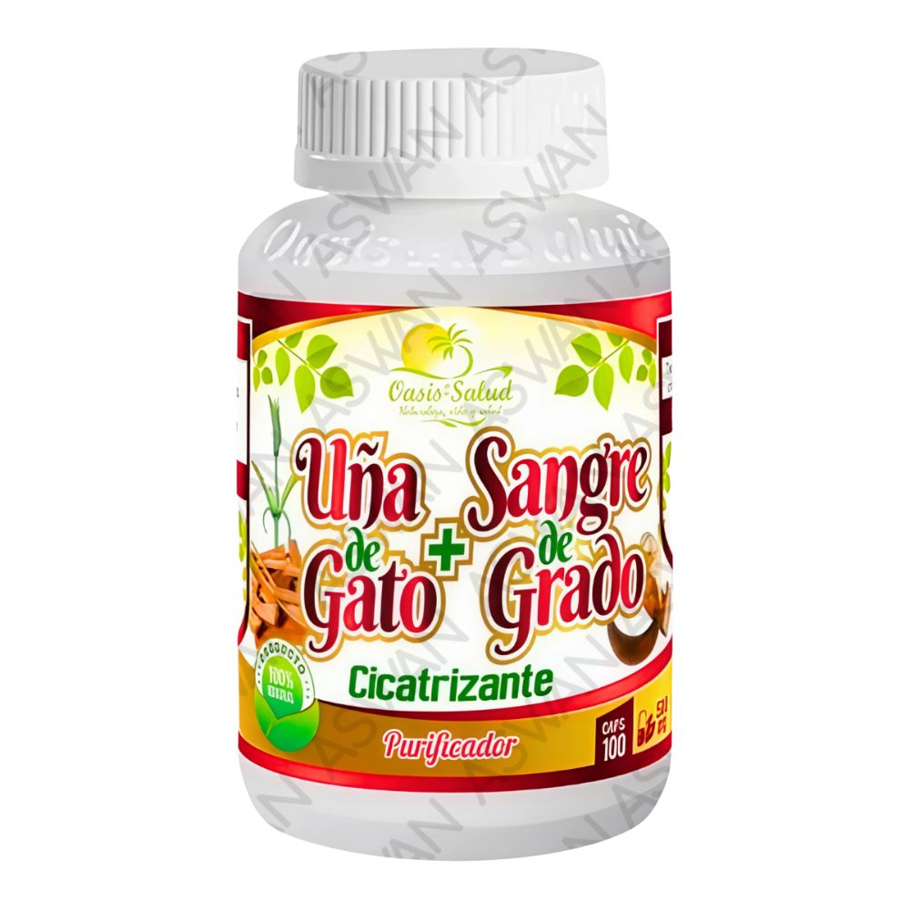 Uña De Gato + Sangre De Grado 100 Capsulas  - Oasis De Salud