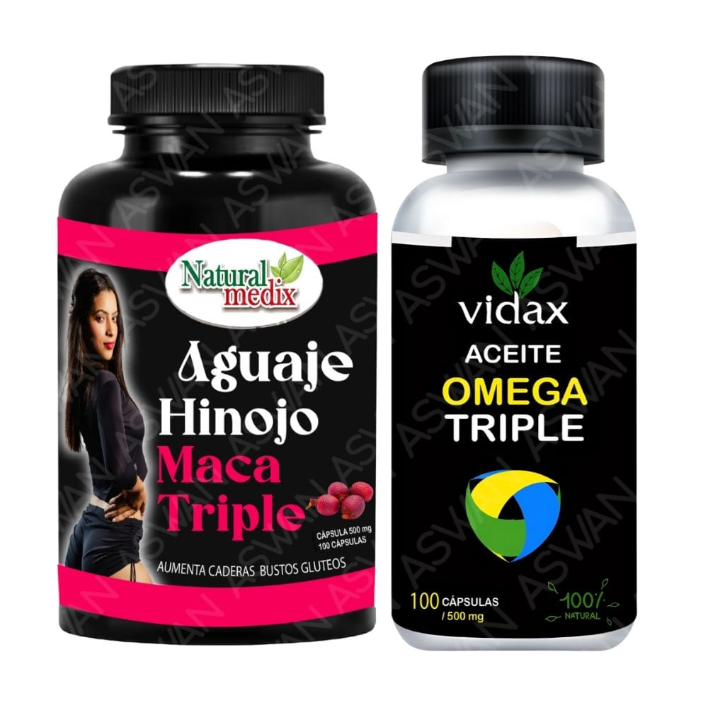 Pack Aguaje Hinojo + Aceite Omega Triple 100 Capsulas
