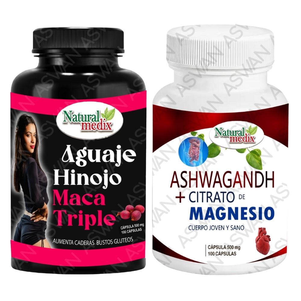 Pack Aguaje Hinojo + Ashwagandh & Citrato De Magnesio 100 Capsulas