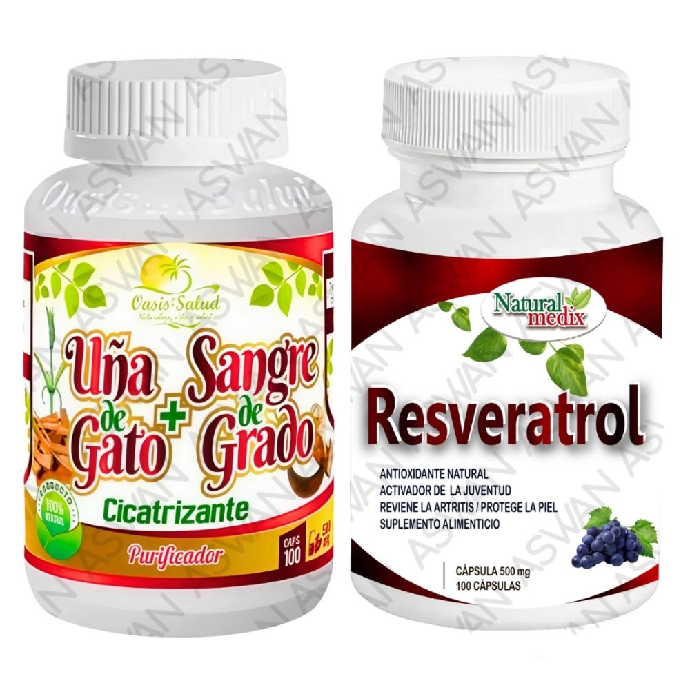 Pack Uña De Gato + Resveratrol 100 Cápsulas