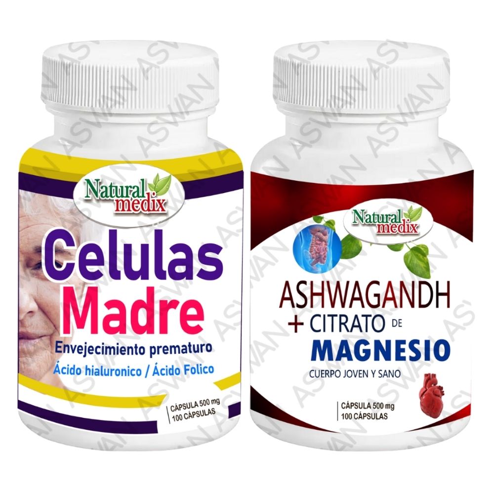 Pack Celulas Madre + Ashwagandh & Citrato De Magnesio 100 Capsulas