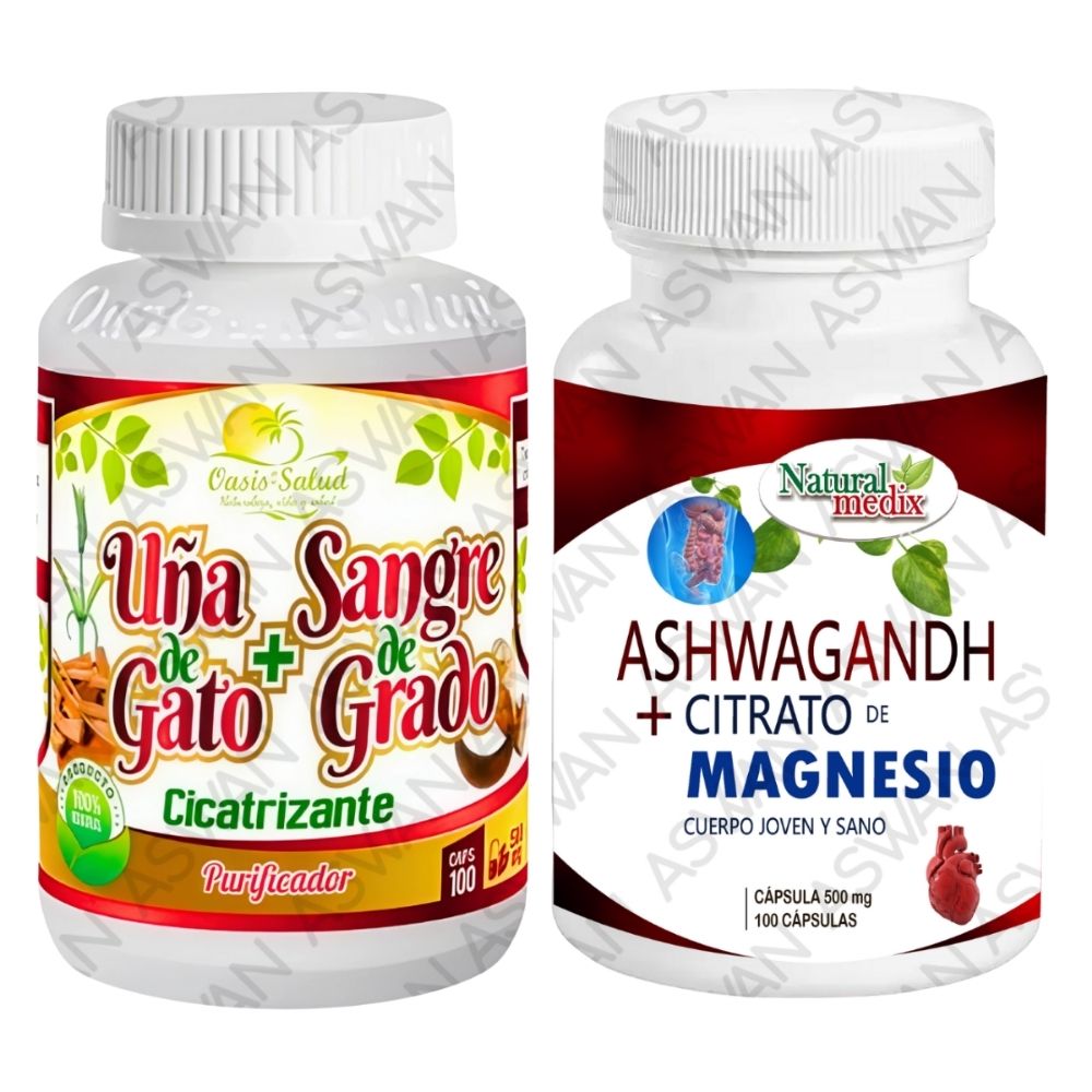 Pack Uña De Gato + Ashwagandha & Citrato De Magnesio 100 Cápsulas