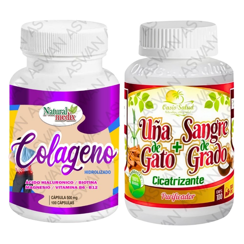 Pack Colágeno + Uña De Gato & Sangre De Grado 100 Cápsulas