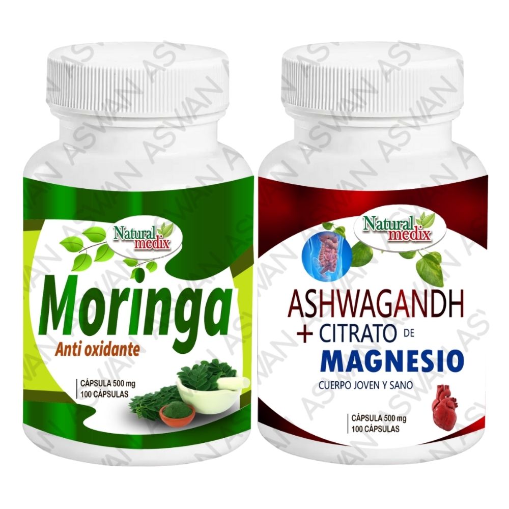 Pack Moringa + Ashwagandha & Citrato De Magnesio 100 Cápsulas