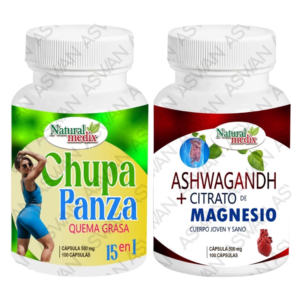 Pack Chupa Panza + Ashwagandha & Citrato De Magnesio 100 Cápsulas