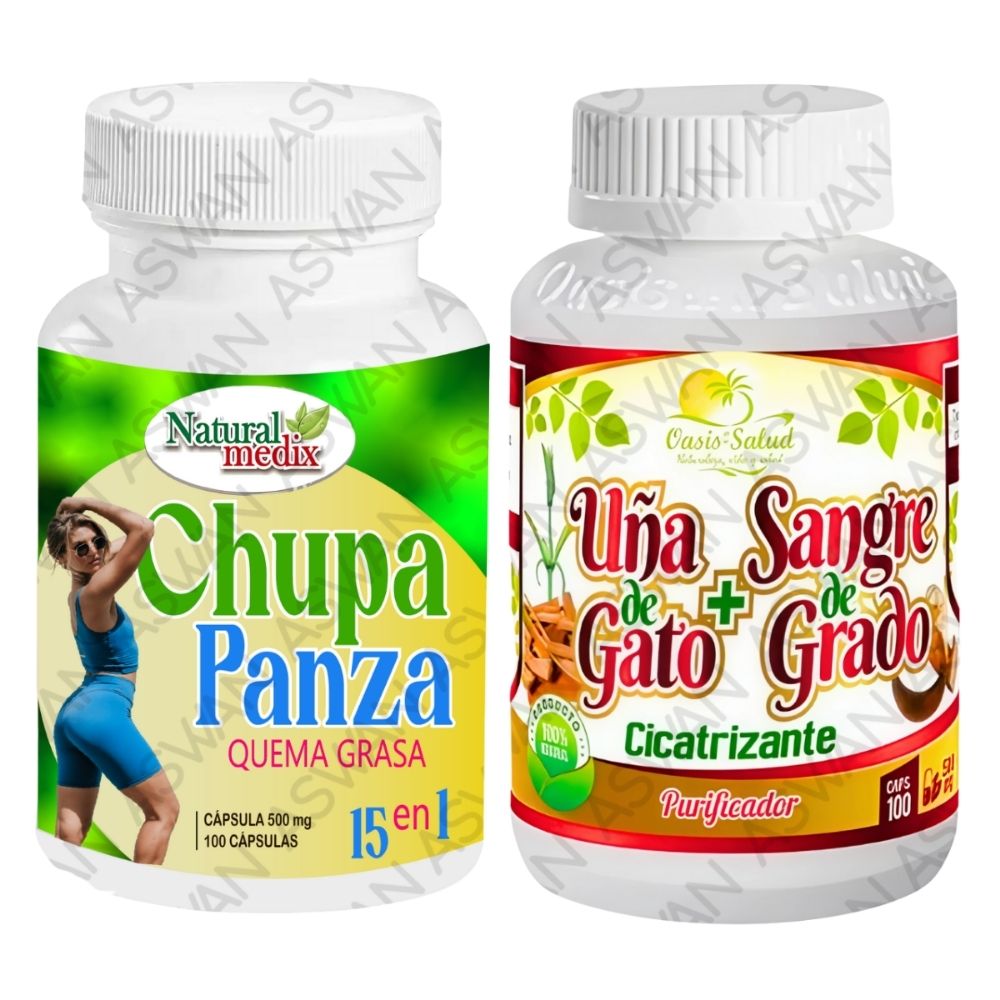 Pack Chupa Panza + Uña De Gato & Sangre De Grado 100 Cápsulas