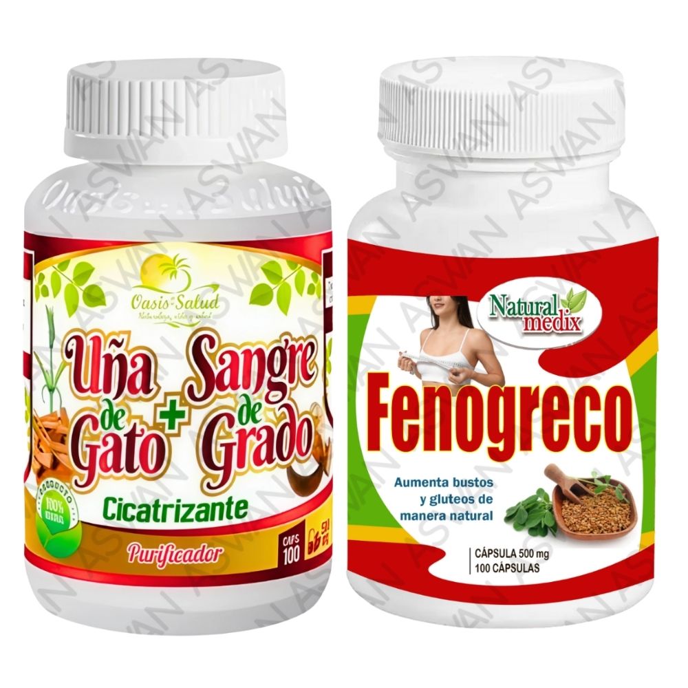 Pack Uña De Gato + Fenogreco 100 Cápsulas