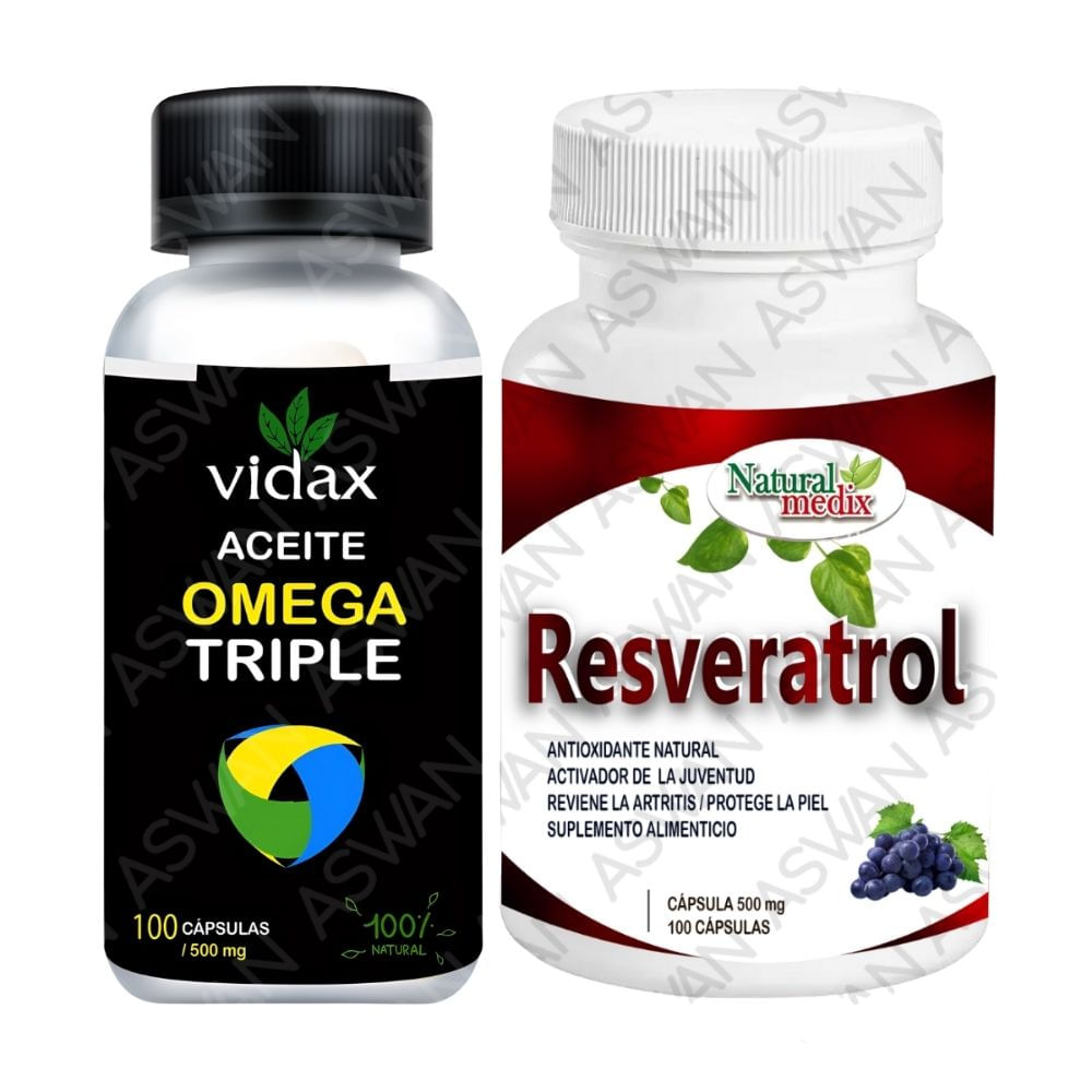Pack Aceite Omega Triple + Resveratrol 100 Capsulas