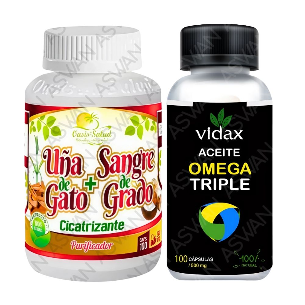 Pack Uña De Gato + Aceite Omega Triple 100 Cápsulas
