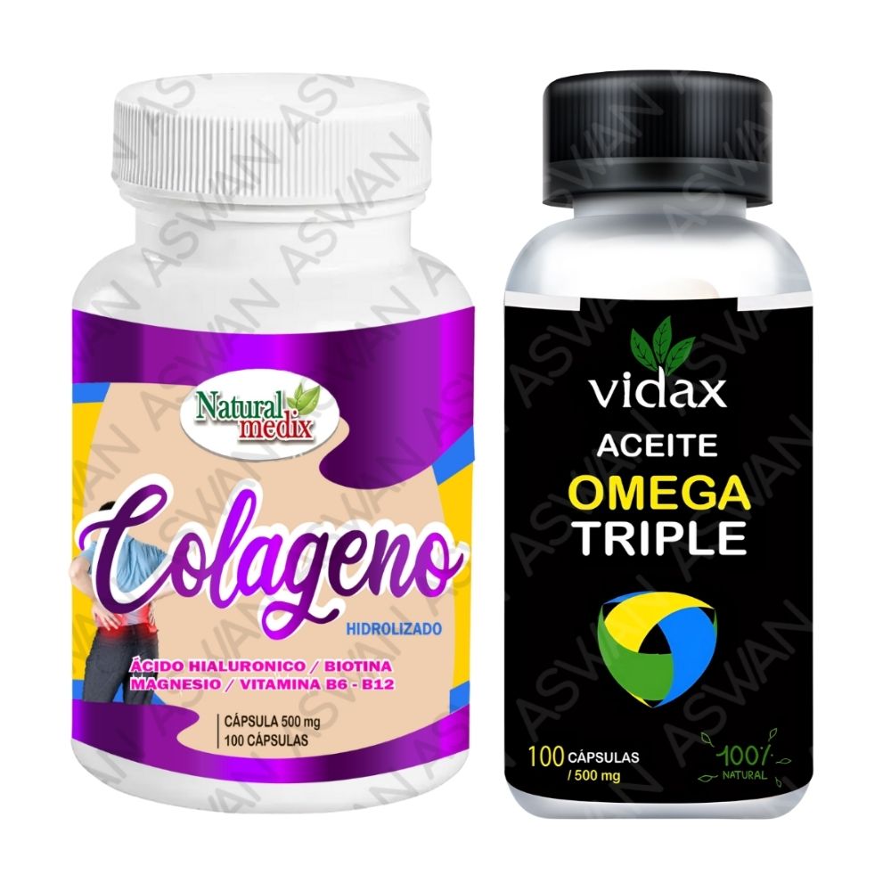 Pack Colágeno + Aceite Omega Triple 100 Cápsulas