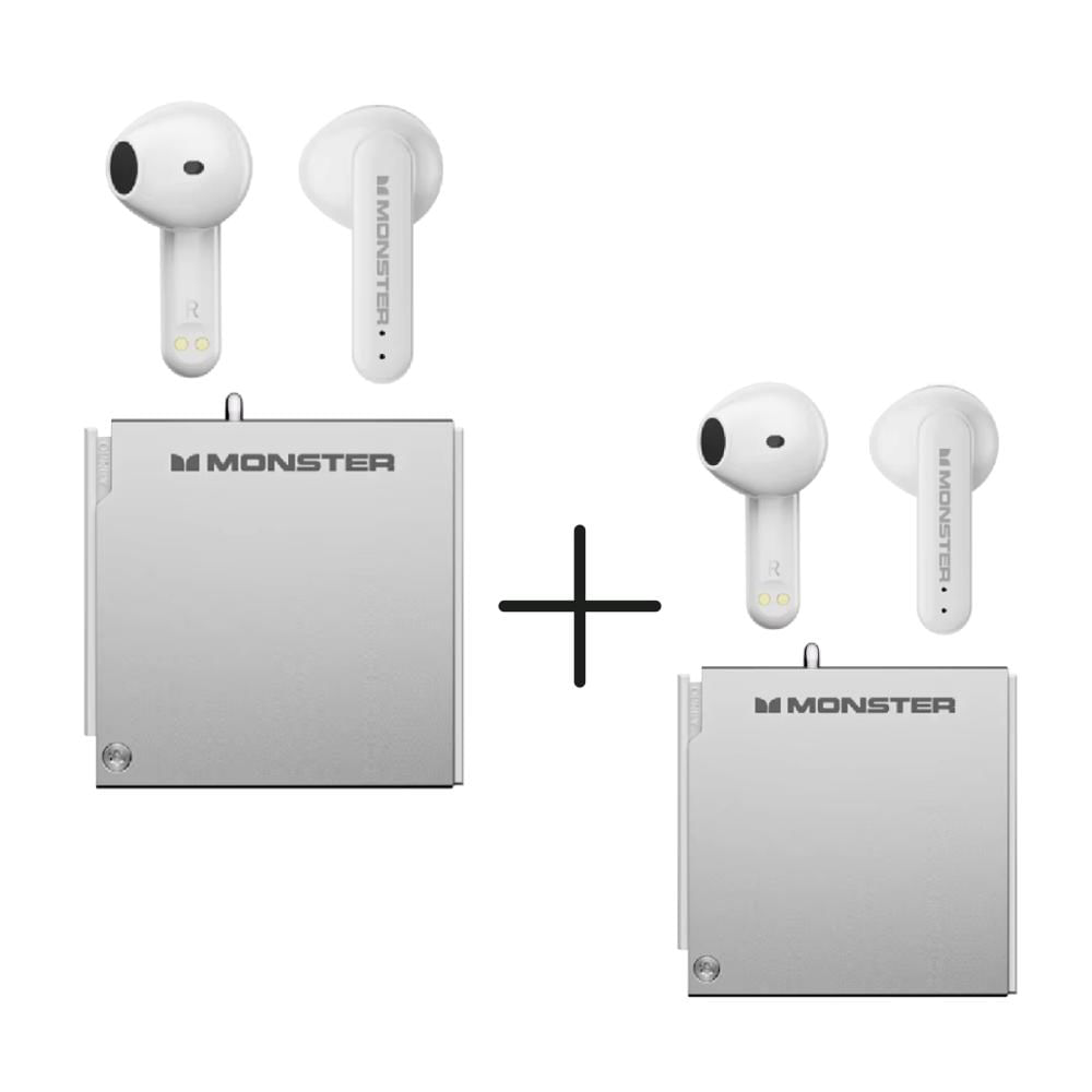 Audífonos Bluetooth Gamer Monster XKT17 Silver Pack x 2 Unidades