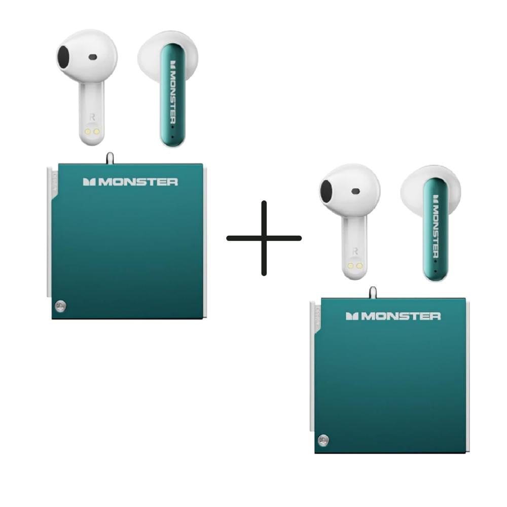 Audífonos Bluetooth Gamer Monster XKT17 Green Pack x 2 Unidades