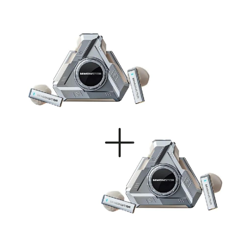 Audífonos Bluetooth Gamer Monster XKT22 Silver Pack x 2 Unidades