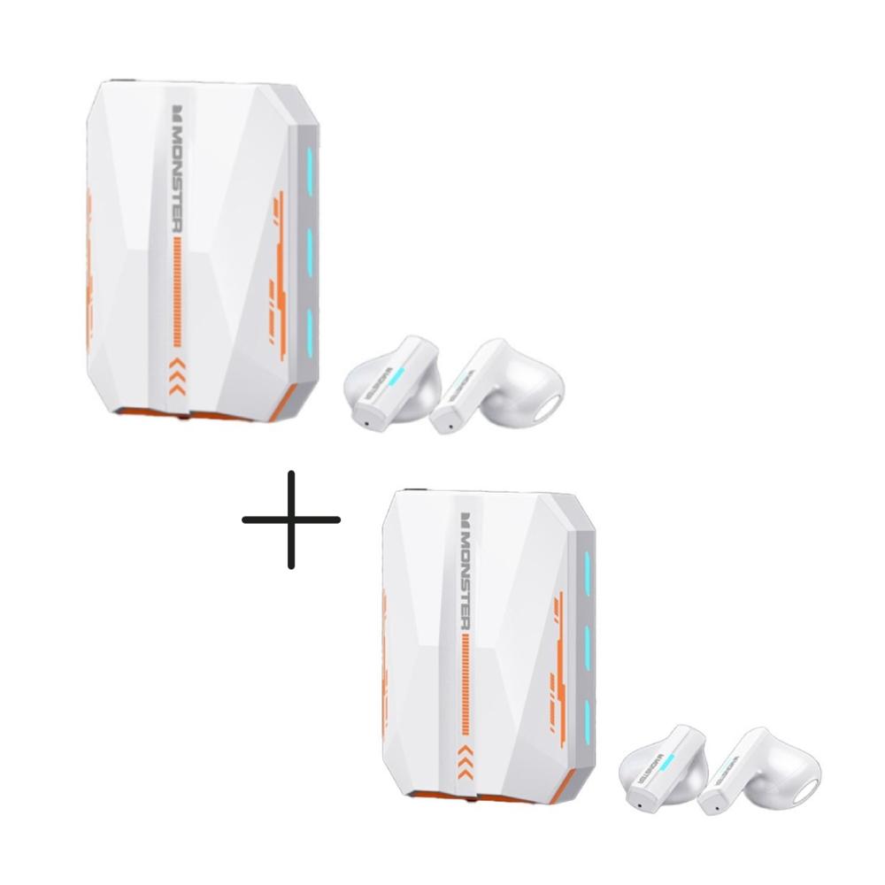 Audífonos Bluetooth Gamer Monster XKT11 Blancos Pack x 2 UNIDADES