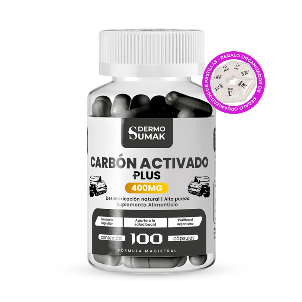 Carbon Ac Plus 400Mg -100 Cap - Dermos Sumak +Regalo Pastillero