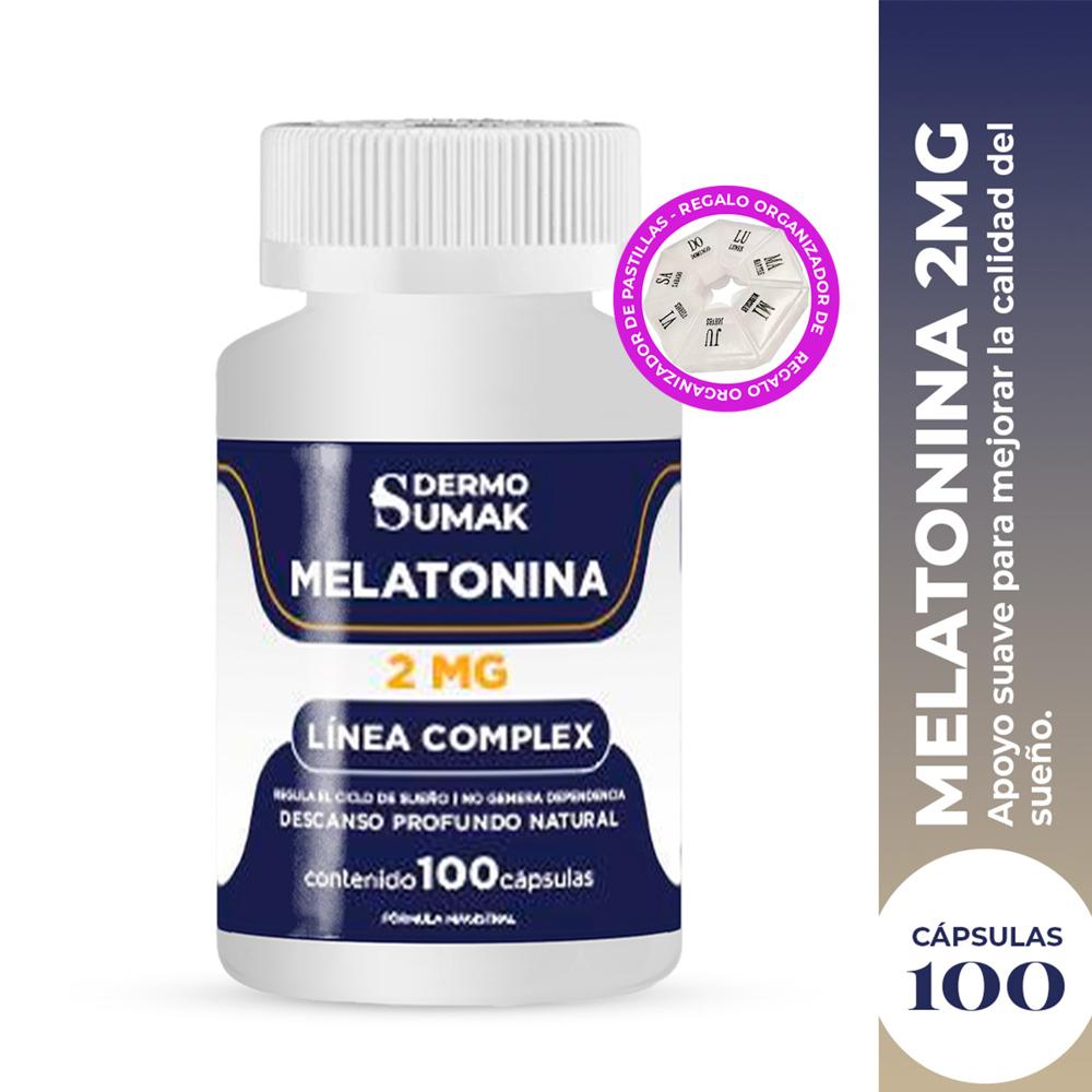 Melatonina Complex 2Mg - 100 Cap - Dermo Sumak + Pastillero