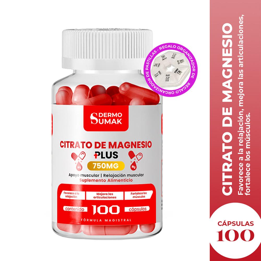 Citrato De Magnesio 100Mg -100 Cap - Dermo Sumak + Pastillero