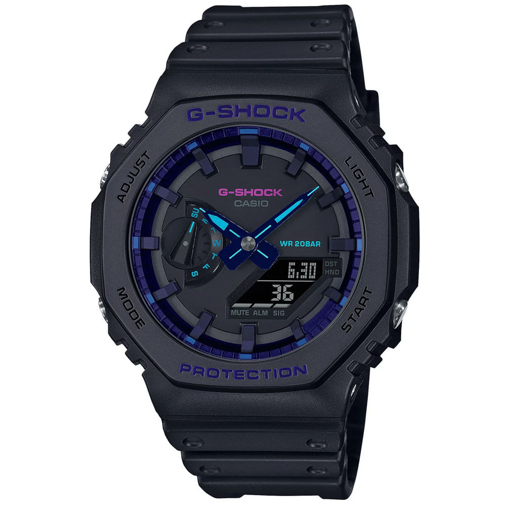 Reloj Casio G-Shock Carbon Core GA2100VB-1A Digital Analogico Luz LED Resina Negro