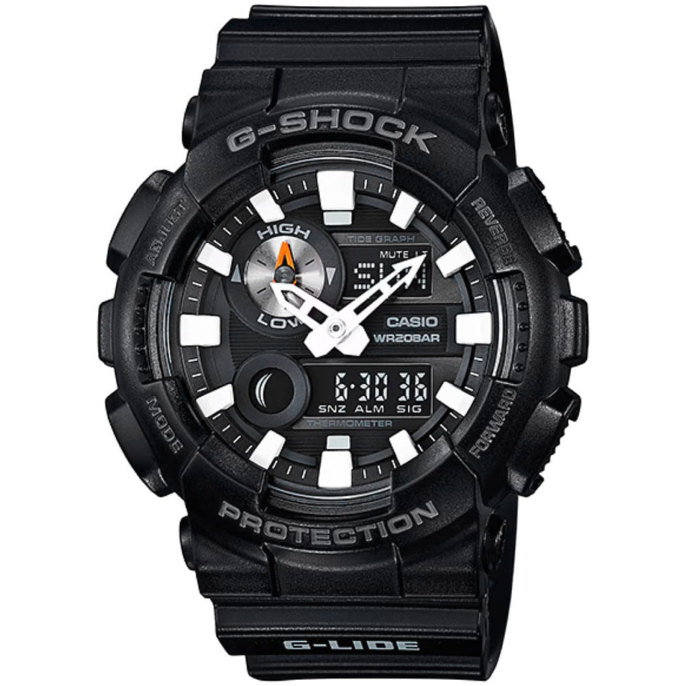 Reloj Casio G-Shock G-Lide GAX100B-1A Digital Analógico Termómetro Grafico Lunar y Mareas Resina