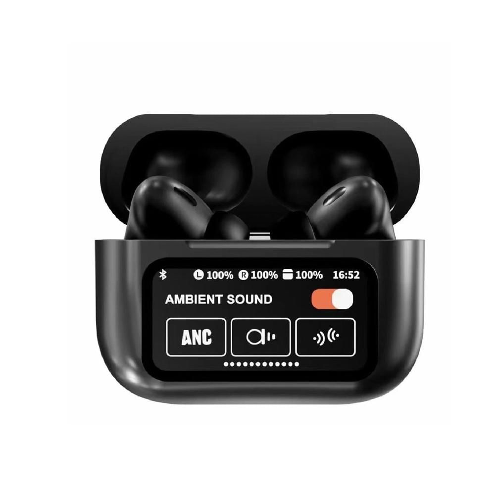 Audífonos Bluetooth A9 Pro Con Pantalla Tactil y ANC Negro