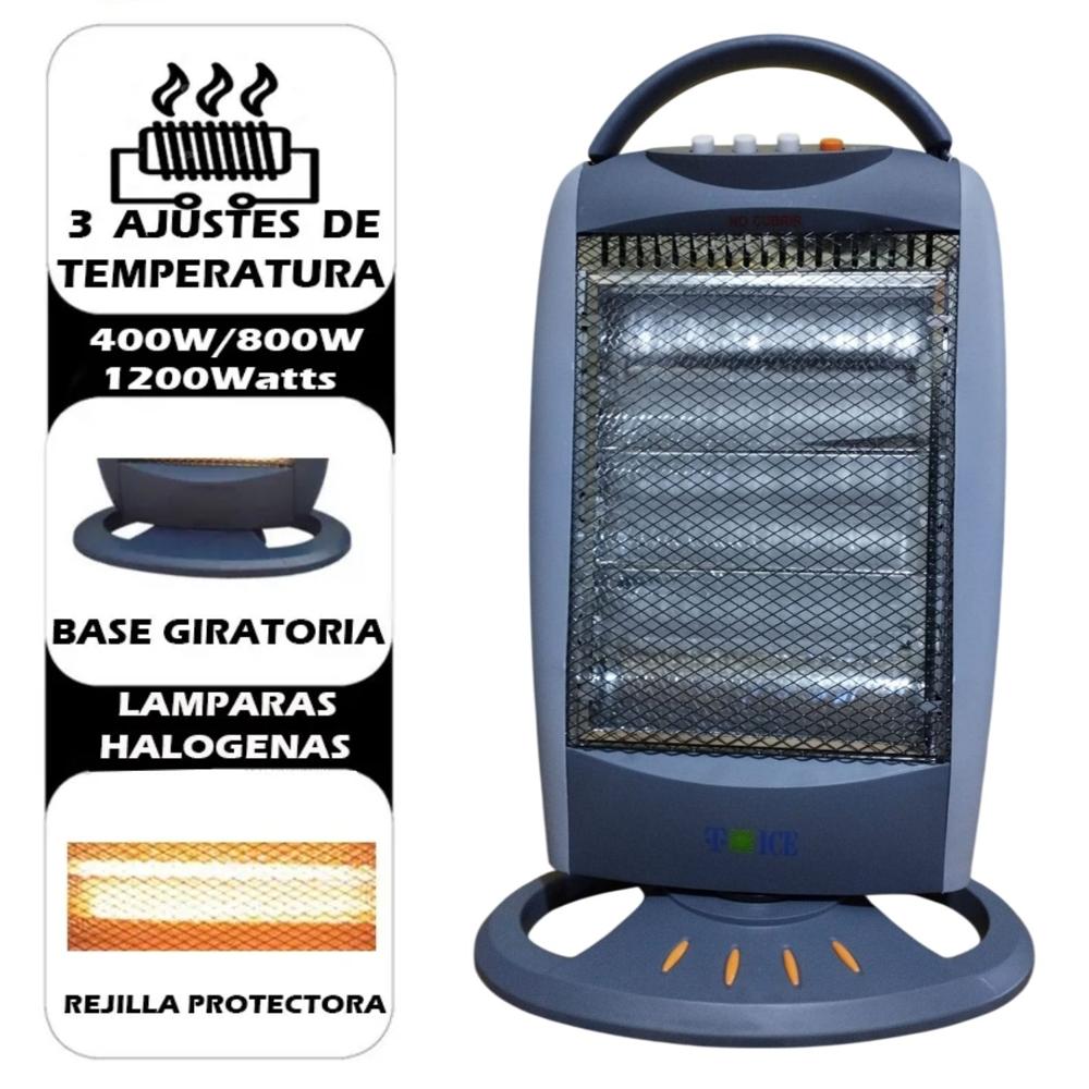 Estufa Halógena YQ 12SH Con Asa Antivuelco Oscilación