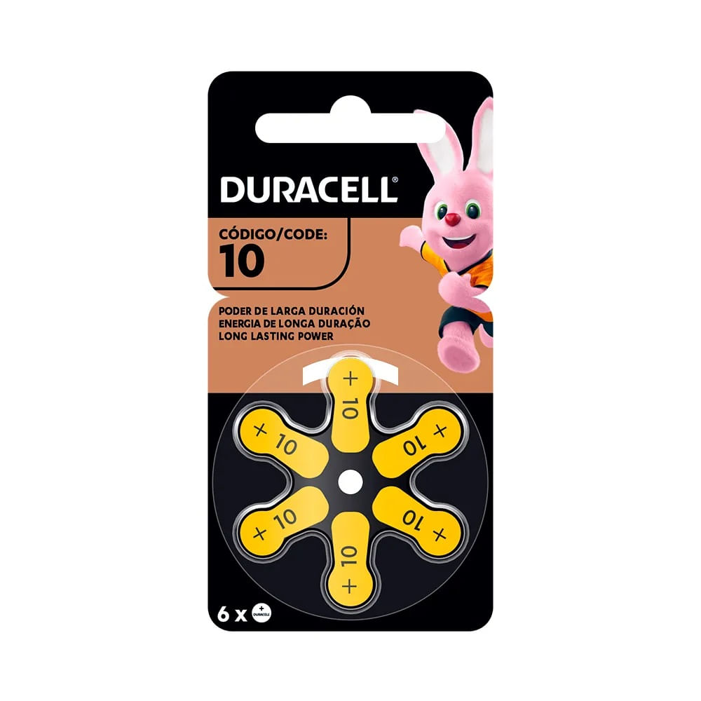Blister de 06 Pilas Duracell 10 para Audifonos Medicados
