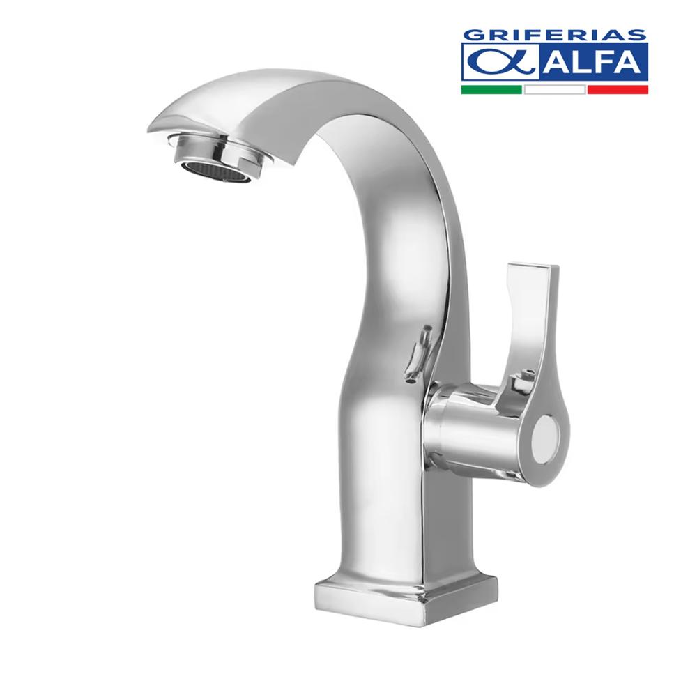 Llave Lavatorio Pesado Cisne Cromado Alfa