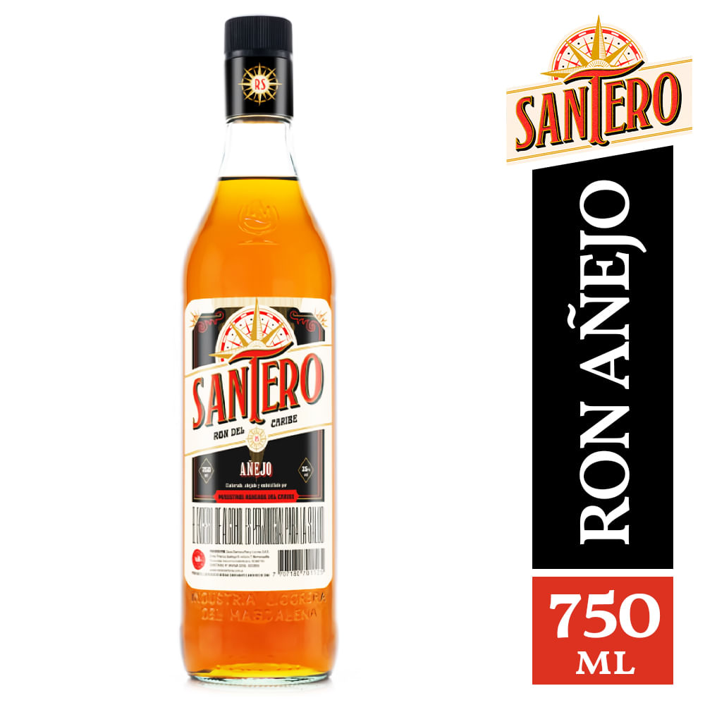 Ron Santero Añejo Botella 750 ML